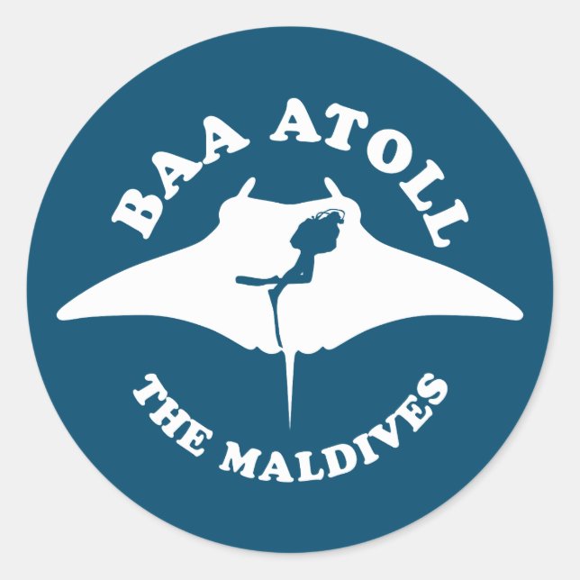 Baa Atoll Scuba Diving Runder Aufkleber (Vorderseite)