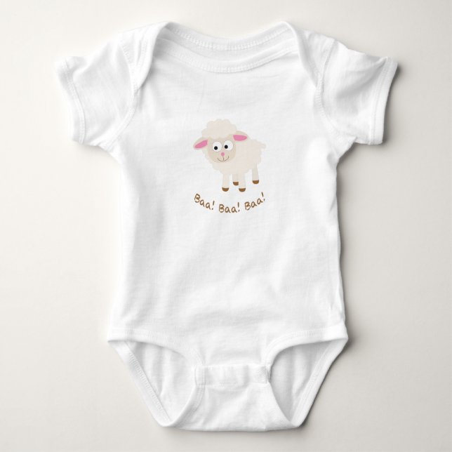 Baa Baa Baa Niedlich Lamb Baby Strampler (Vorderseite)