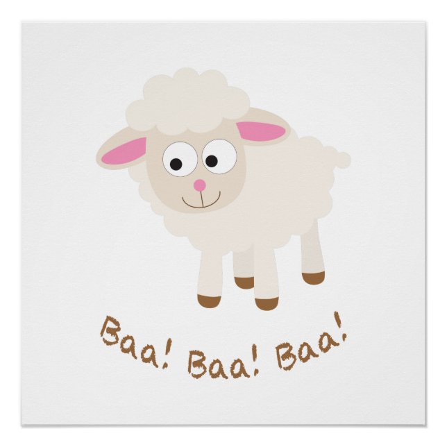 Baa! Baa! Baa! Niedlich Little Lamb Poster (Vorderseite)