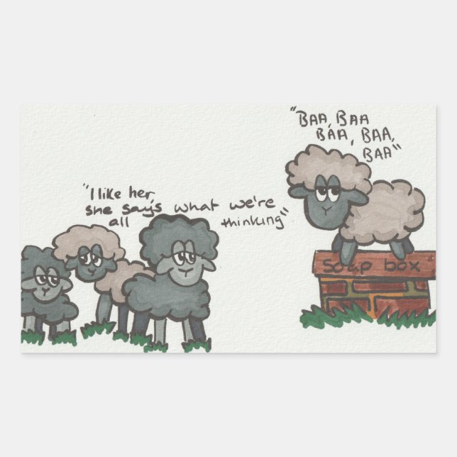 Baa, Baa, Baa Rechteckiger Aufkleber (Vorderseite)