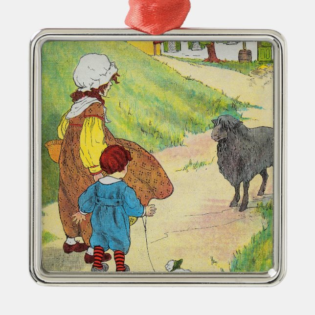 Baa, baa, black sheep, Have you any wool? Ornament Aus Metall (Vorne)