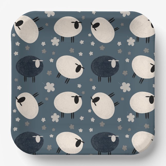 Baa Baa Black Sheep Pappteller (Vorderseite)