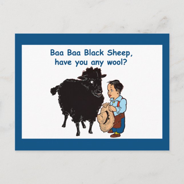 Baa Baa Black Sheep Postkarte (Vorderseite)
