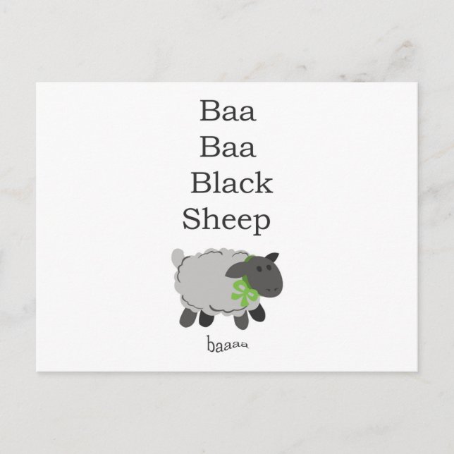 Baa Baa Black Sheep Postkarte (Vorderseite)