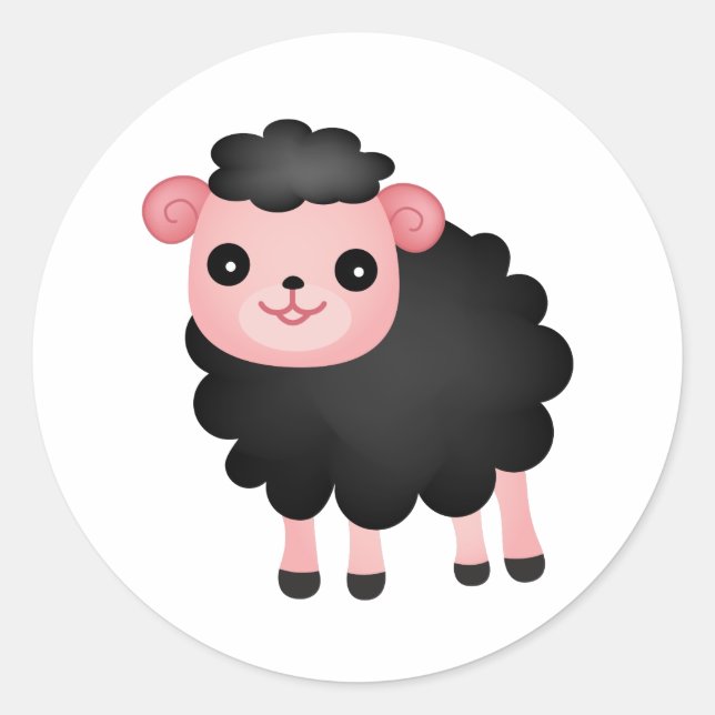 Baa Baa Black Sheep Runder Aufkleber (Vorderseite)