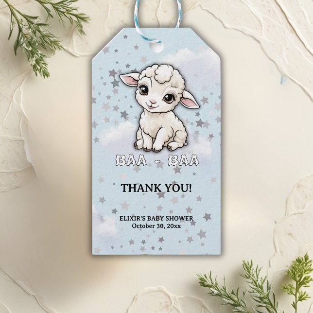 Baa-baa Kleine Lamm-Stars Babydusche Geschenkanhänger (Von Creator hochgeladen)