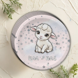 Baa-baa Kleine Lamm-Stars Babydusche Pappteller