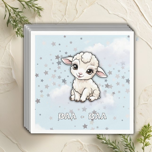 Baa-baa Kleine Lamm-Stars Babydusche Serviette (Von Creator hochgeladen)