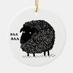 Baa Baa Mouton Noir Mignonne Ornement de vacances 