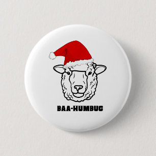 Baa-Humbug Christmas-Sheep Funny Niedlicher Bauer Button