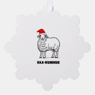 Baa-Humbug Christmas-Sheep Funny Niedlicher Bauer Ornament Karte