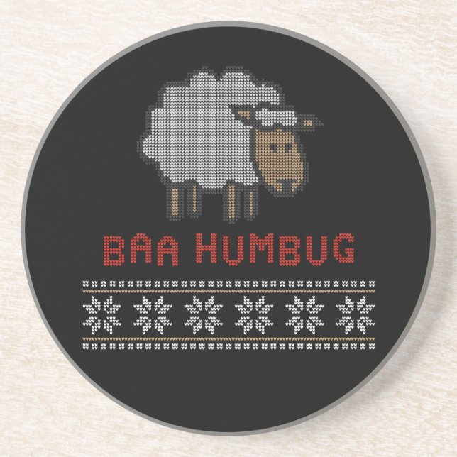 Baa Humbug Christmas Sheep Getränkeuntersetzer (Vorne)