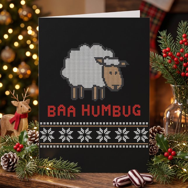 Baa Humbug Christmas Sheep Karte (Von Creator hochgeladen)