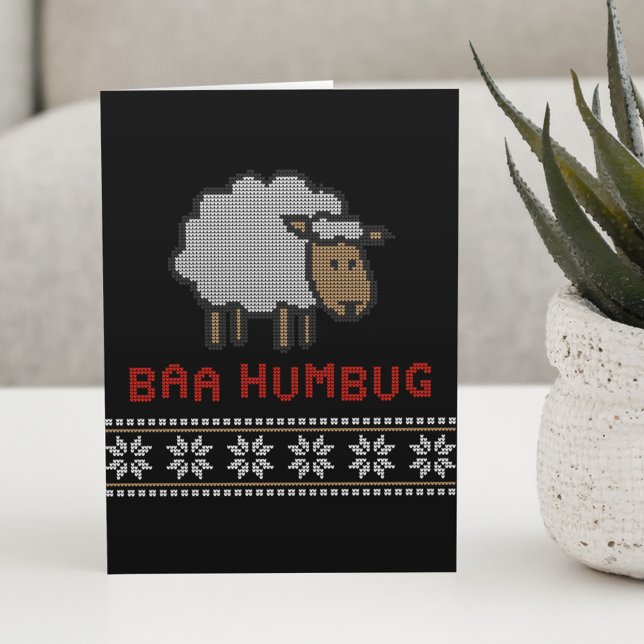 Baa Humbug Christmas Sheep Karte (Von Creator hochgeladen)