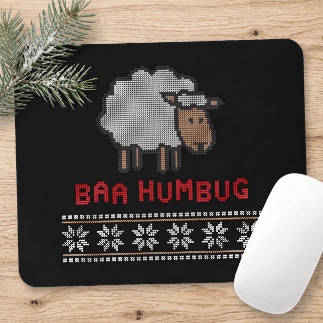 Baa Humbug Christmas Sheep Mousepad (Von Creator hochgeladen)