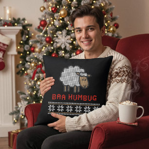Baa Humbug Coussin de Noël en forme de mouton