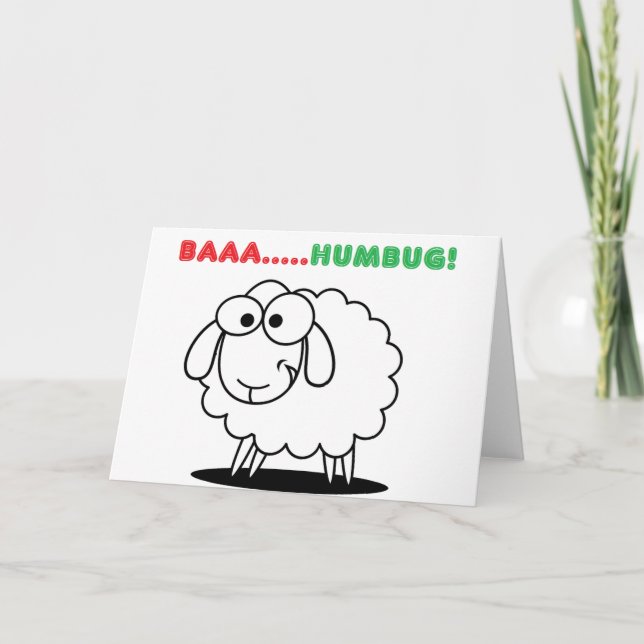 Baa...Humbug! Feiertagskarte (Vorderseite)