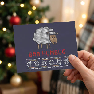 Baa Humbug Weihnachtsschaf Postkarte
