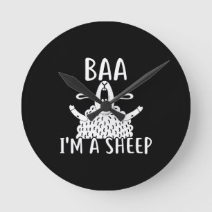 Baa, ich bin ein Schaf Anwesenheit des Schafbesi Runde Wanduhr