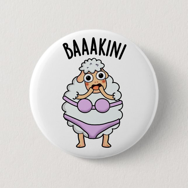 Baa-kini Funny Bikini Pun Button (Vorderseite)