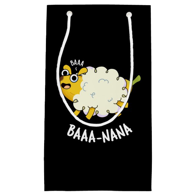 Baa-nana Funny Banana Pun Dark BG Kleine Geschenktüte (Vorderseite)