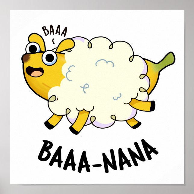 Baa-nana Funny Banana Pun Poster (Vorne)