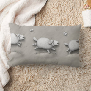 Baa Relief Happy Galloping Sheep Lendenkissen