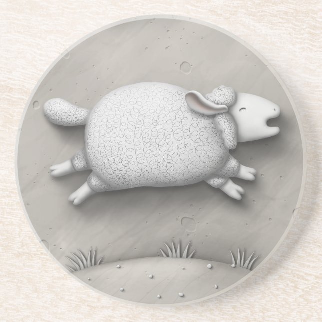 Baa Relief (Schafe 3) Getränkeuntersetzer (Vorne)