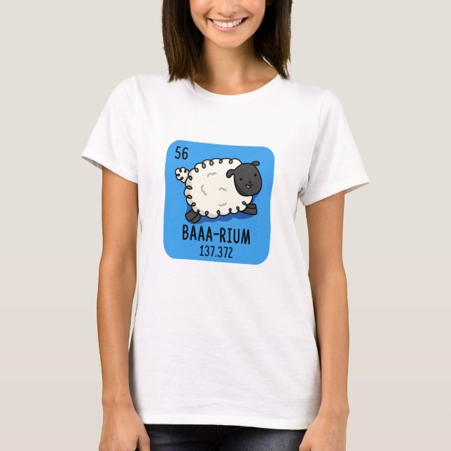 Baa-rium Funny Sheep Chemistry Pub T-Shirt (Vorderseite)