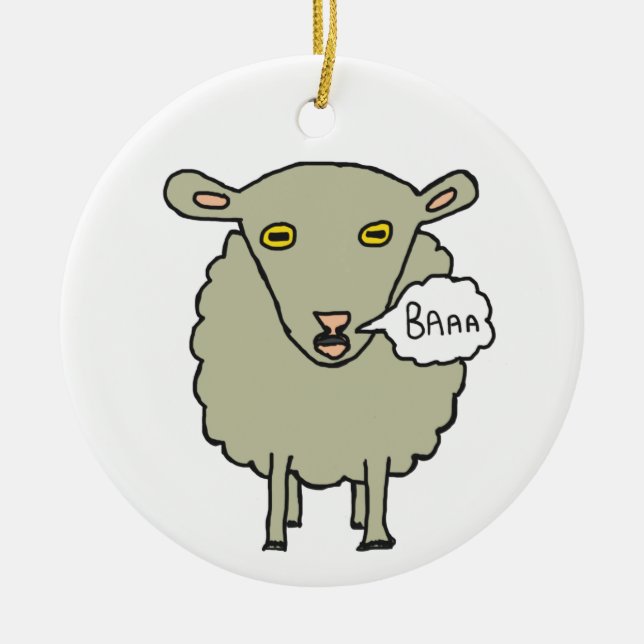 Baa Sheep Keramik Ornament (Vorne)