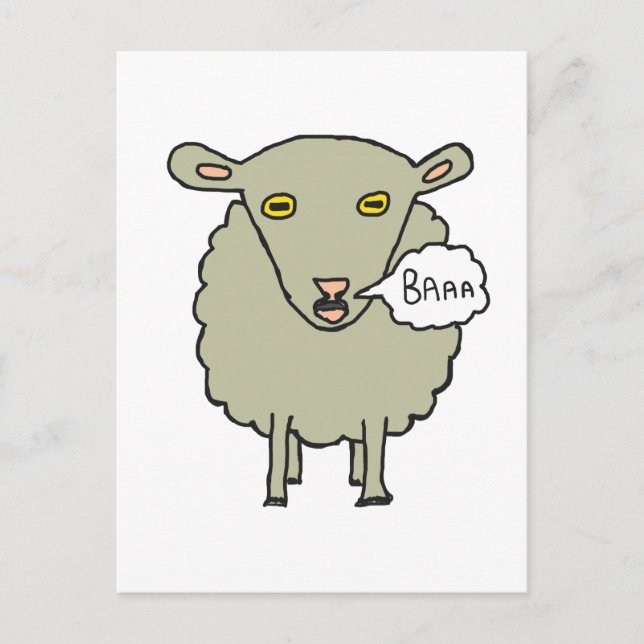 Baa Sheep Postkarte (Vorderseite)