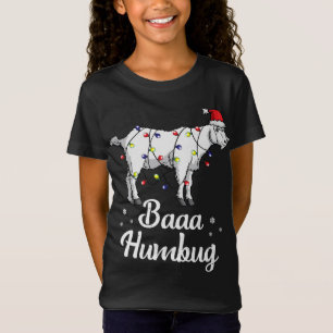 Baaa Humbug Ziege Weihnachtsmannmütze & Lights Zie T-Shirt