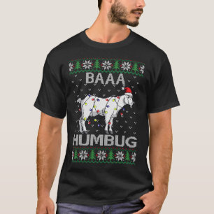 Baaa Humbug Ziege Weihnachtsmannmütze Weihnachtsbe T-Shirt
