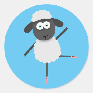 Baaa llerina runder aufkleber