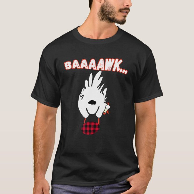 Baaaawk Büffel-Karo Ei Huhn T-Shirt (Vorderseite)
