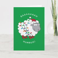 Baaah Humbug Sheep in Weihnachtsbeleuchtung gepack
