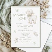 Baahby Love Lamm Schaf Baby Shower Einladung