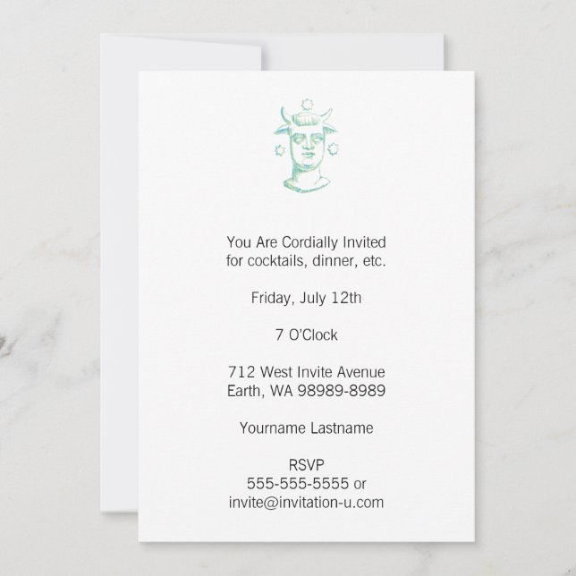 Baal (Buchstaben, zwei Farben) Einladung (Vorderseite)