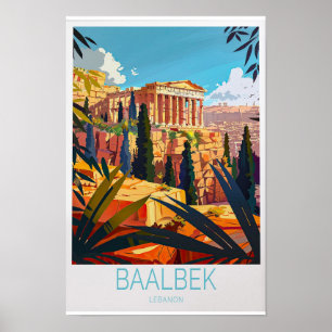 Baalbek-Reiseposter - Libanon-Wandkunst mit Poster