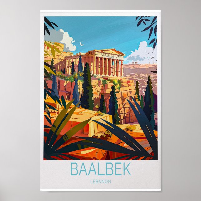 Baalbek Travel Poster - libanesische Mauer (Vorne)