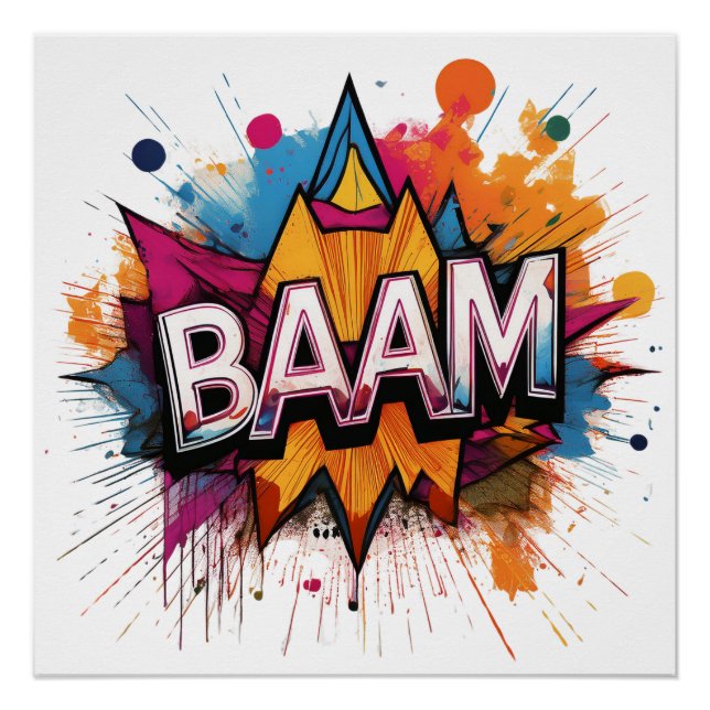 Baam Comic Sound Effect - Fett und spielerisch  Po Poster (Vorderseite)