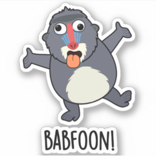 Bab-foon Funny Baffoon Baboon Pun Aufkleber