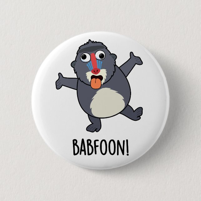 Bab-foon Funny Baffoon Baboon Pun Button (Vorderseite)