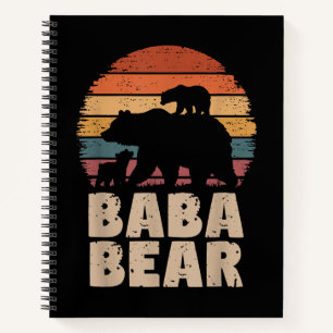 Baba Bear Vintag Retro Funny Vatertag Notizbuch