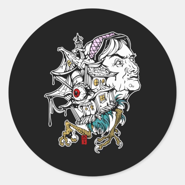 Baba Jaga Baba Yaga Runder Aufkleber (Vorderseite)