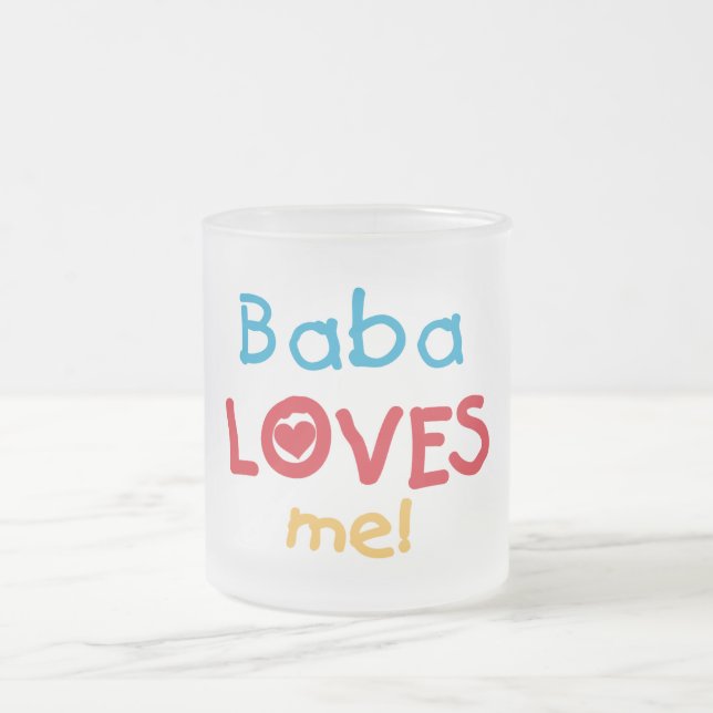 Baba Lieben Me T - Shirt und Geschenke Mattglastasse (Mittel)