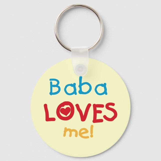 Baba Lieben Me T - Shirt und Geschenke Schlüsselanhänger (Vorderseite)
