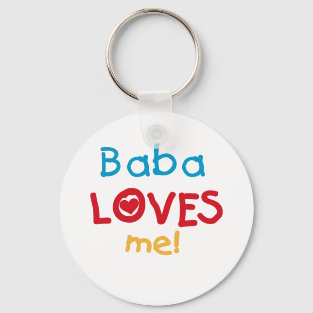 Baba Lieben Me T - Shirt und Geschenke Schlüsselanhänger (Vorderseite)