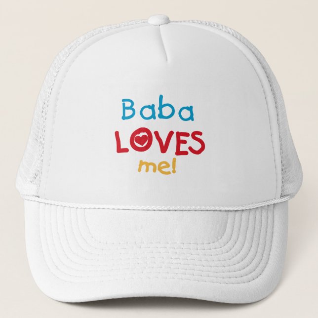 Baba Lieben Me T - Shirt und Geschenke Truckerkappe (Vorderseite)