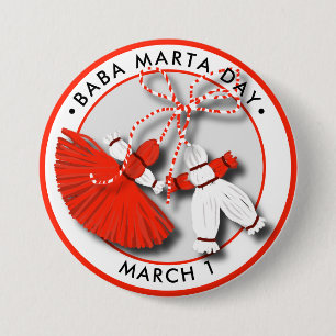 Baba Marta Day Martenitsa Button